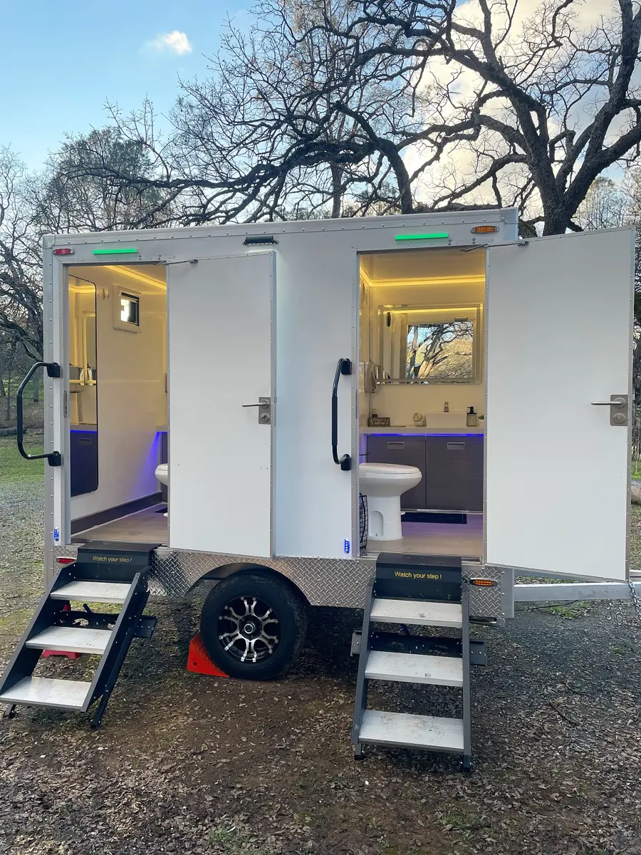 Trailer lit at dusk